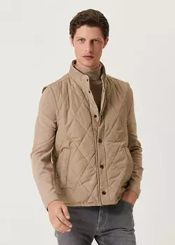 Темно-бежевый стеганый жилет Canali