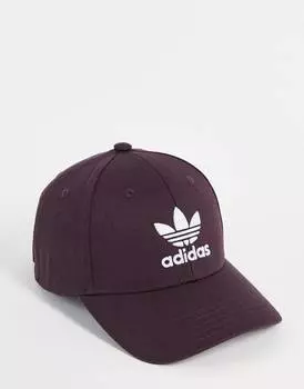 Темно-бордовая бейсболка с логотипом-трилистником adidas Originals Adicolor