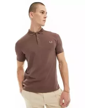 Темно-бордовая однотонная рубашка-поло Fred Perry