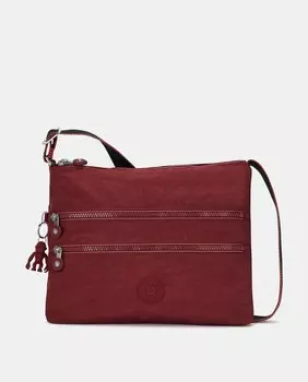 Темно-бордовая сумка через плечо Alvar среднего размера на молнии Kipling, гранатовый