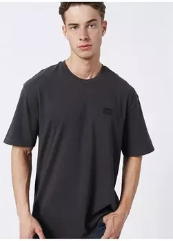 Темно-черная мужская футболка с круглым вырезом Lee