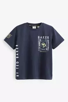 Темно- футболка с графикой Baker By Ted Baker, синий