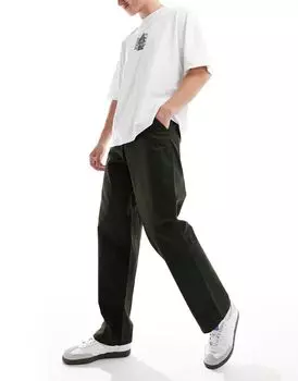 Темно-хаки широкие рабочие брюки чиносы Jack & Jones