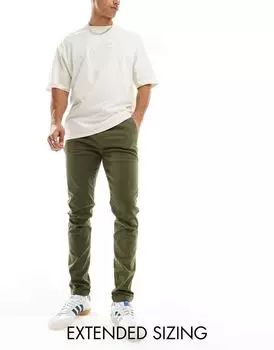 Темно-хаки скинни чиносы ASOS DESIGN