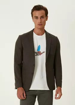 Темно-коричневая куртка из плотной фланелевой шерсти Beymen