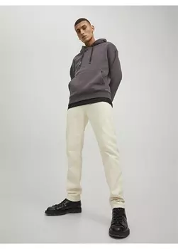 Темно-коричневая мужская толстовка с воротником с капюшоном Jack & Jones