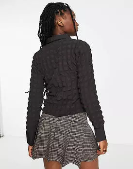 Темно-коричневая приталенная рубашка Daisy Street Bubble