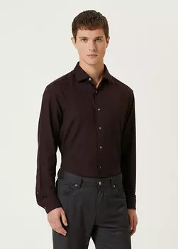 Темно-коричневая рубашка Zegna