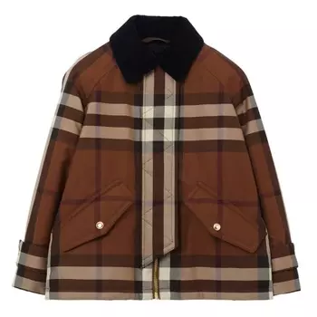 Темно-коричневое платье в клетку Burberry, мультиколор