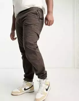Темно-коричневые брюки-карго с 2 карманами River Island Big & Tall