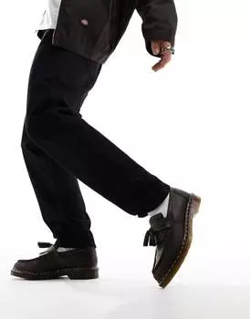 Темно-коричневые кожаные лоферы с кисточками Dr Martens Adrian