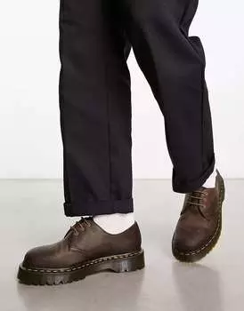 Темно-коричневые кожаные туфли Dr Martens 1461 Bex с 3 люверсами
