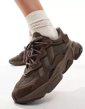 Темно-коричневые кроссовки adidas Originals Ozweego