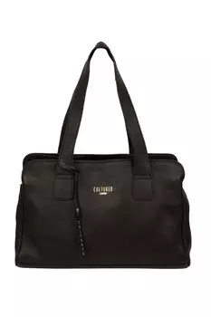 Темно- кожаная сумка-шатер Cultured London, черный