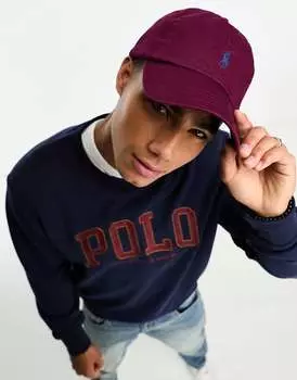 Темно-красная кепка Polo Ralph Lauren с логотипом