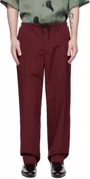 Темно-красные брюки с кулиской Dries Van Noten