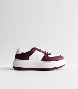 Темно-красные кроссовки на двойной подошве New Look, бордовый