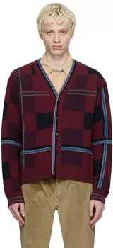Темно-красный кардиган в клетку Paul Smith