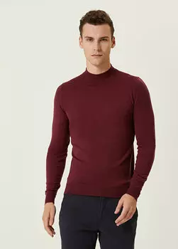 Темно-красный шерстяной свитер John Smedley