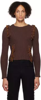 Темно-красный свитер из веревки Eckhaus Latta