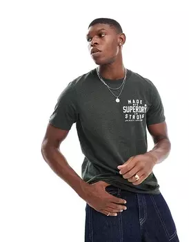 Темно-оливковая футболка спецодежды Superdry Machined Goods