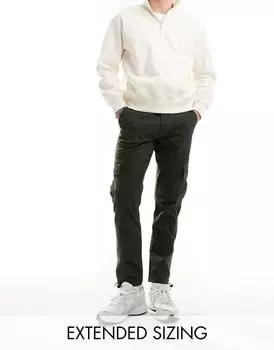 Темно-оливковые зауженные брюки-карго ASOS DESIGN