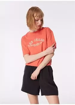 Темно-оранжевая женская футболка с круглым вырезом LI04EHX1TOB50-Футболка с круглым вырезом Lee, оранжевый