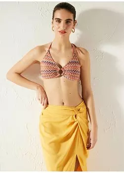 Темно-оранжевая женская льняная юбка ниже колена PLNS80AE23IY Penti, оранжевый