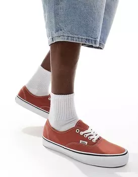 Темно-оранжевые и белые кроссовки Vans Authentic