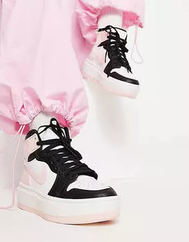 Темно-розовые и черные кроссовки на платформе Jordan AJ1 Elevate