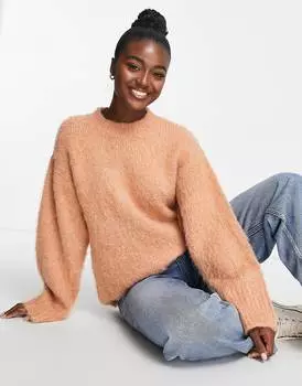 Темно-розовый джемпер оверсайз из ворсованной пряжи ASOS DESIGN