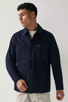 Темно- рубашка с узором «елочка» Fred Perry, синий