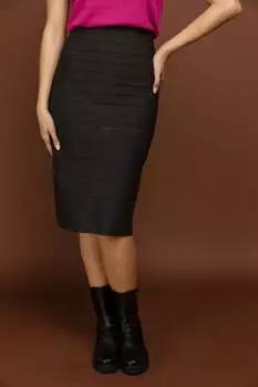 Темно-Серая эластичная юбка приталенного кроя от Si Fashion Conquista, серый