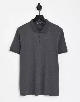 Темно-серая футболка-поло ASOS DESIGN