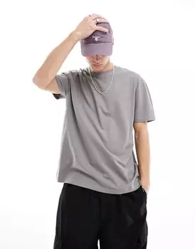 Темно-серая футболка с круглым вырезом ASOS