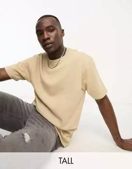 Темно-серая футболка с напуском в рубчик Another Influence Tall