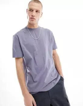 Темно-серая футболка свободного кроя с круглым вырезом ASOS