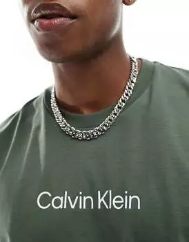 Темно-серая комфортная футболка с логотипом Calvin Klein Hero