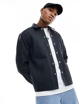 Темно-серая куртка-рубашка с длинными рукавами и кнопками спереди River Island