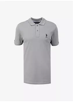 Темно-серая мужская футболка узкого кроя TP04IY024 U.S. Polo Assn., темно-серый