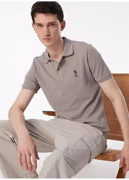 Темно-серая мужская футболка узкого кроя TP04IY024 U.S. Polo Assn., темно-серый