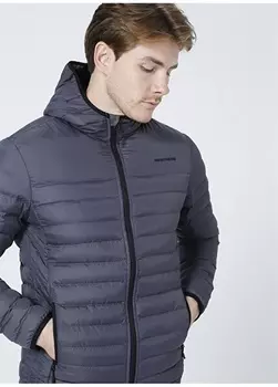 Темно-серая мужская короткая куртка-пуховик Skechers
