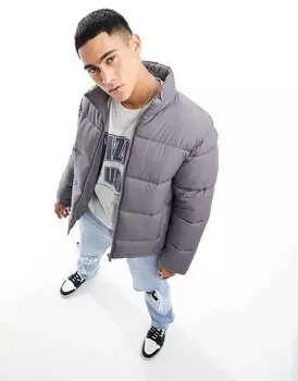 Темно-серая пуховик New Look