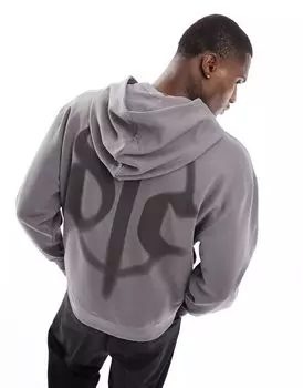 Темно-серая толстовка оверсайз с принтом в стиле граффити на спине ASOS