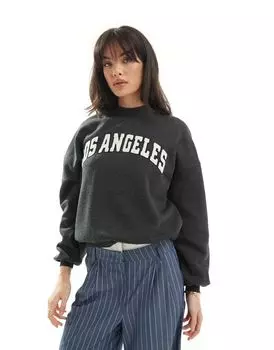 Темно-серая толстовка с мотивом Pimkie LA