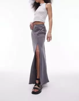 Темно-серая юбка макси с низкой посадкой Topshop Soft Touch