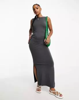Темно-серое облегающее платье миди Vero Moda