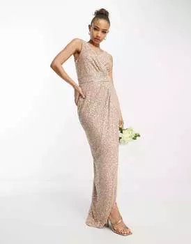 Темно-серое платье макси с запахом Beauut Bridesmaid