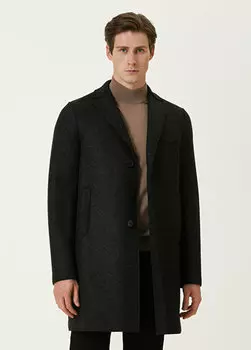 Темно-серое шерстяное пальто Harris Wharf London