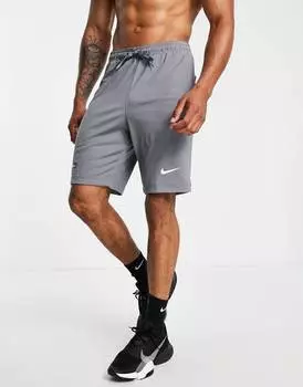 Темно-серые 9-дюймовые шорты Nike Training Dri-FIT из гибкой ткани